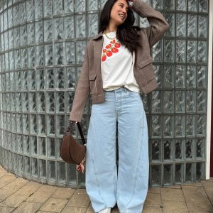Blauwe barrel jeans aalthea