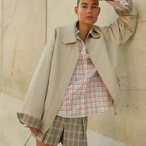 Trenchcoat met ruit joana
