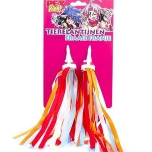 Pexkids streamers blauw-oranje franje