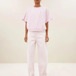 Lichtroze jeans begum slub jeans
