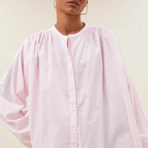 Lichtroze nyka pinstripe blouse
