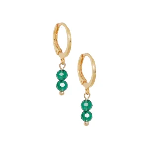 Oorringetjes met 2 groene gemstones