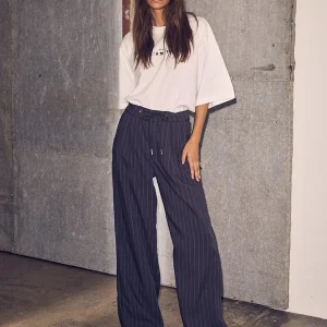 Antraciet pantalon michelle pin string tie tall pant