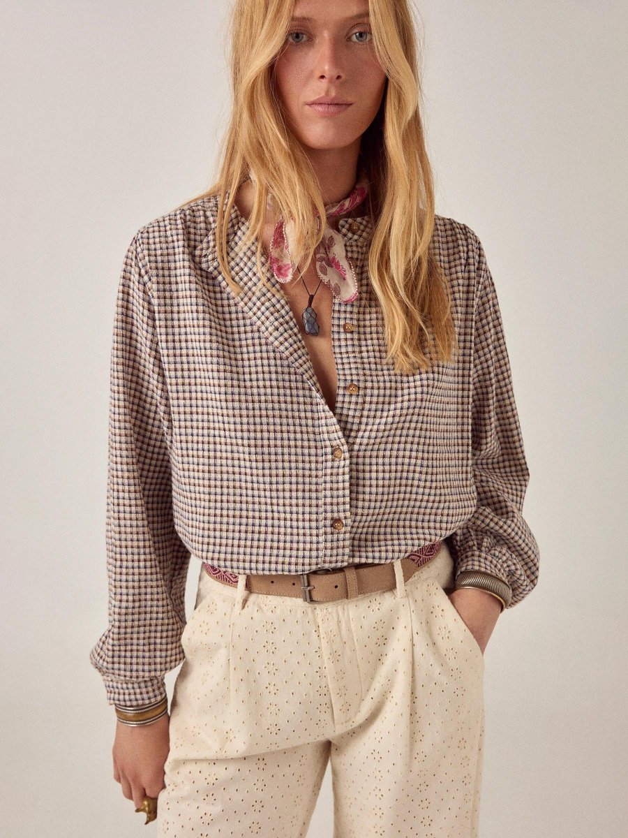 Geruite blouse vichy linda - Afbeelding 4