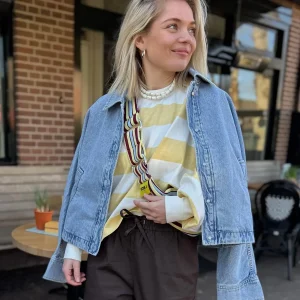 Denim jacket met vleermuismouw
